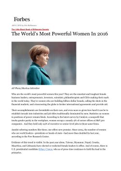 The World`s Most Powerful Women In 2016