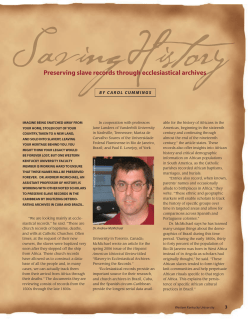 Preserving slave records through ecclesiastical archives