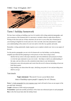 T1 holiday homework