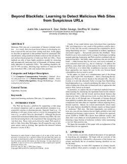 Learning to Detect Malicious Web Sites from Suspicious URLs