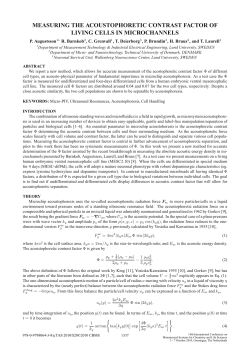 MEASURING THE ACOUSTOPHORETIC CONTRAST FACTOR OF