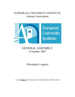 President`s Report to the Gerneral Assembly, 4 Oct 2007