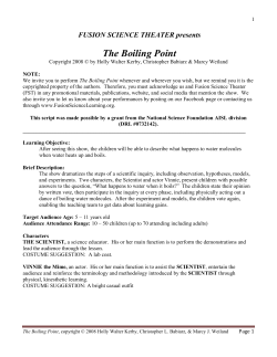 the script - Fusion Science Theater