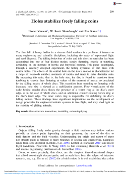 Holes stabilize freely falling coins - bcf.usc.edu