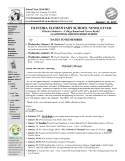 oliveira elementary school newsletter