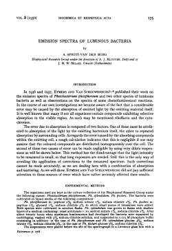 EMISSION SPECTRA OF LUMINOUS BACTERIA JMW