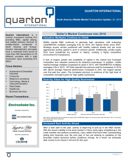 Q1 &ndash; 2016 - Quarton International