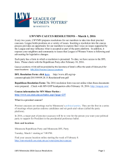 LWVMN CAUCUS RESOLUTIONS - League of Women Voters