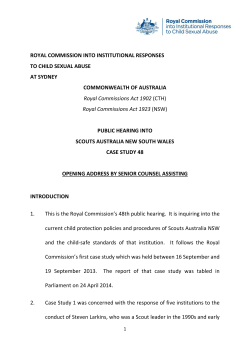 ROYAL COMMISSION INTO INSTITUTIONAL RESPONSES TO