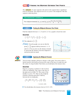 Finding the Midpoint Between Two Points Applying the Midpoint