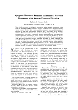 Myogenic Nature of Increase in Intestinal Vascular Resistance with