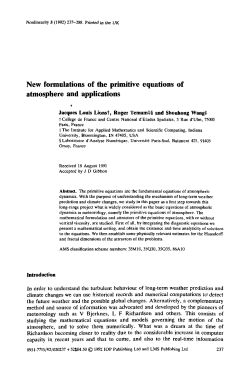 New formulations of the primitive equations of atmosphere and