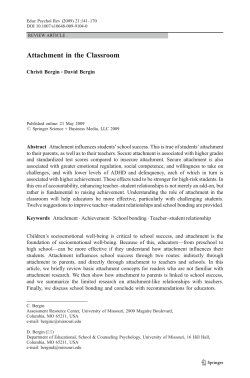 Attachment in the Classroom
