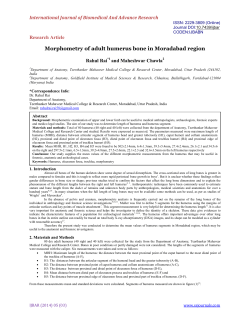 Morphometry of adult humerus bone in Moradabad region