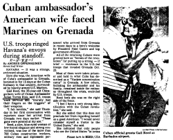 Cuban ambassador`s American.wife faced Marines on Grenada