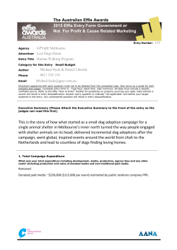 The Australian Effie Awards 2015 Effie Entry Form Government or