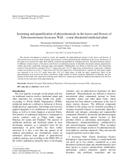 Screening and quantification of phytochemicals in the leaves and