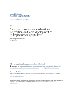 A study of outcomes based educational interventions and moral