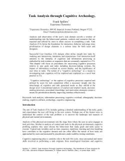 Task Analysis through Cognitive Archeology.