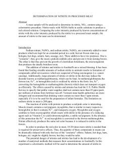 DETERMINATION OF NITRITE IN PROCESSED MEAT Abstract A