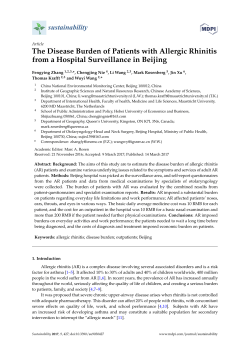 The Disease Burden of Patients with Allergic Rhinitis from a Hospital