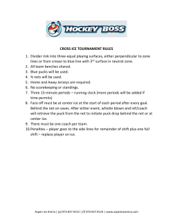CROSS ICE TOURNAMENT RULES 1. Divider rink into three equal