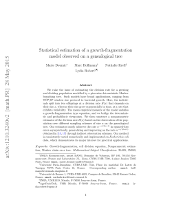 Statistical estimation of a growth-fragmentation model observed on a