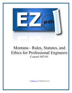Montana - Rules, Statutes, and Ethics for