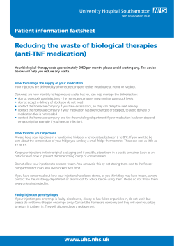 Reducing the waste of rheumatology biological therapies