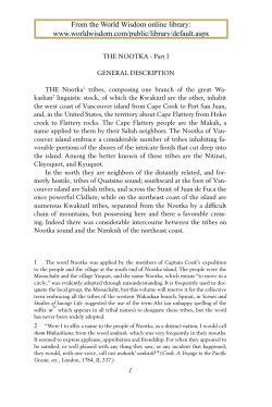 The Nootka - Part 1 from The North American Indian