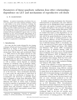 Parameters of linear-quadratic radiation dose