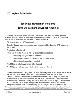 6850/6890 FID Ignition Problems