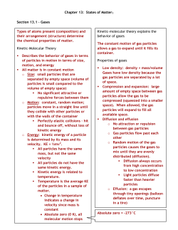 Chapter 13: States of Matter1 Section 13.1 &ndash; Gases Types of atoms