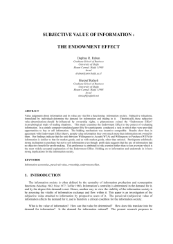 subjective value of information : the endowment effect