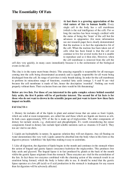 The Essentiality Of Fats