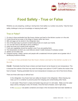 Food Safety - True or False