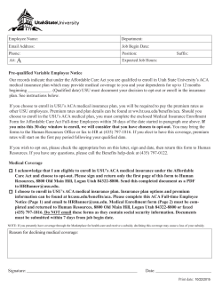 ACA Pre-Qualified Employee Notice