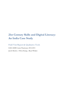 21st Century Skills and Digital Literacy: An India Case Study