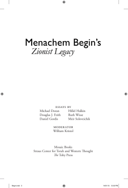 Look Inside - Begin`s Zionist Legacy