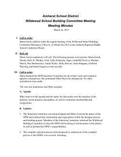 Amherst School District Wildwood School Building Committee