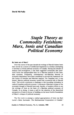 Staple Theory as Commodity Fetishism