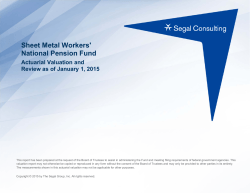 2015 Actuarial Valuation - Sheet Metal Workers` National Pension