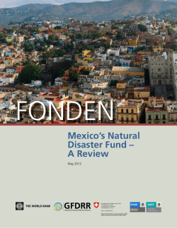 Mexico`s Natural Disaster Fund &ndash; A Review