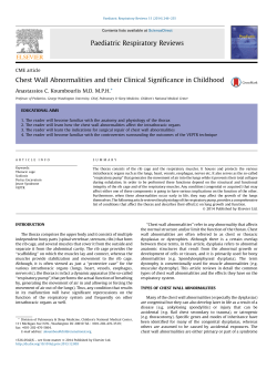 Chest Wall Abnormalities and their Clinical Significance in Childhood