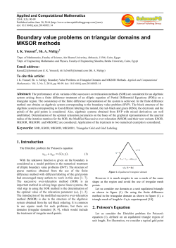 Boundary value problems on triangular domains and MKSOR methods