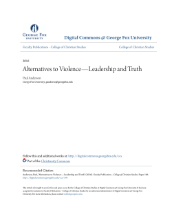 Alternatives to Violence&mdash;Leadership and Truth