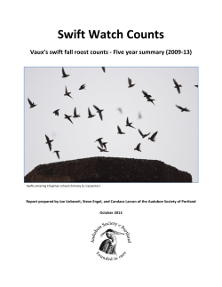 Swift Watch Counts - Audubon Society of Portland