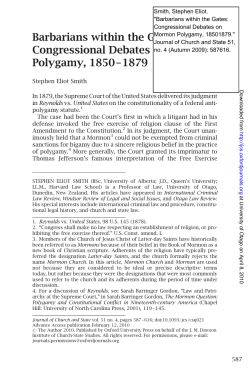 Barbarians within the Gates: Congressional Debates on Mormon