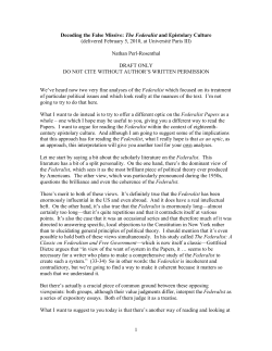 Federalist talk v.3 - le projet albion