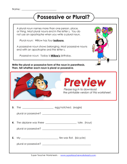 Possessive or Plural? - Super Teacher Worksheets